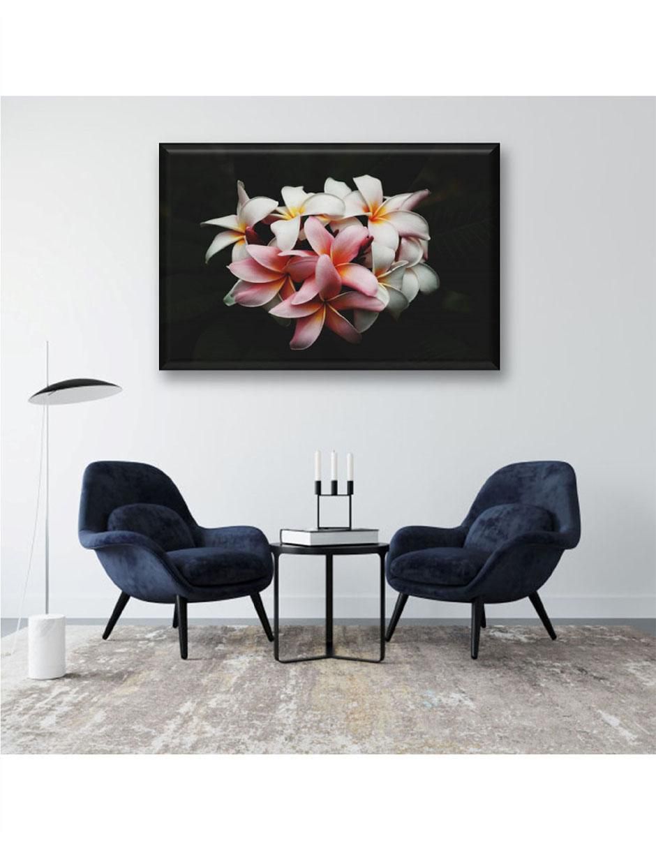 Cuadro decorativo Industria Grafica Ciento 23 Ramo con fondo negro