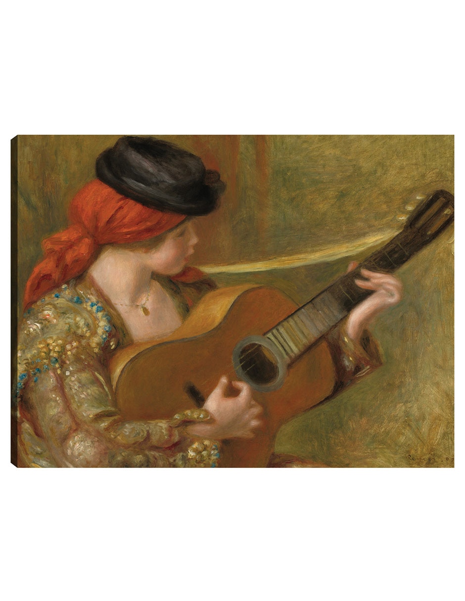 Cuadro decorativo Joven Española Con Guitarra técnica mixta Música