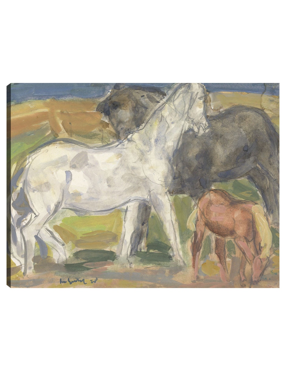 Cuadro decorativo Tres Caballos En Un Paisaje (1918) técnica mixta Animales Domésticos Cuadro decorativo Tres Caballos En Un Paisaje (1918) técnica mixta Animales Domésticos