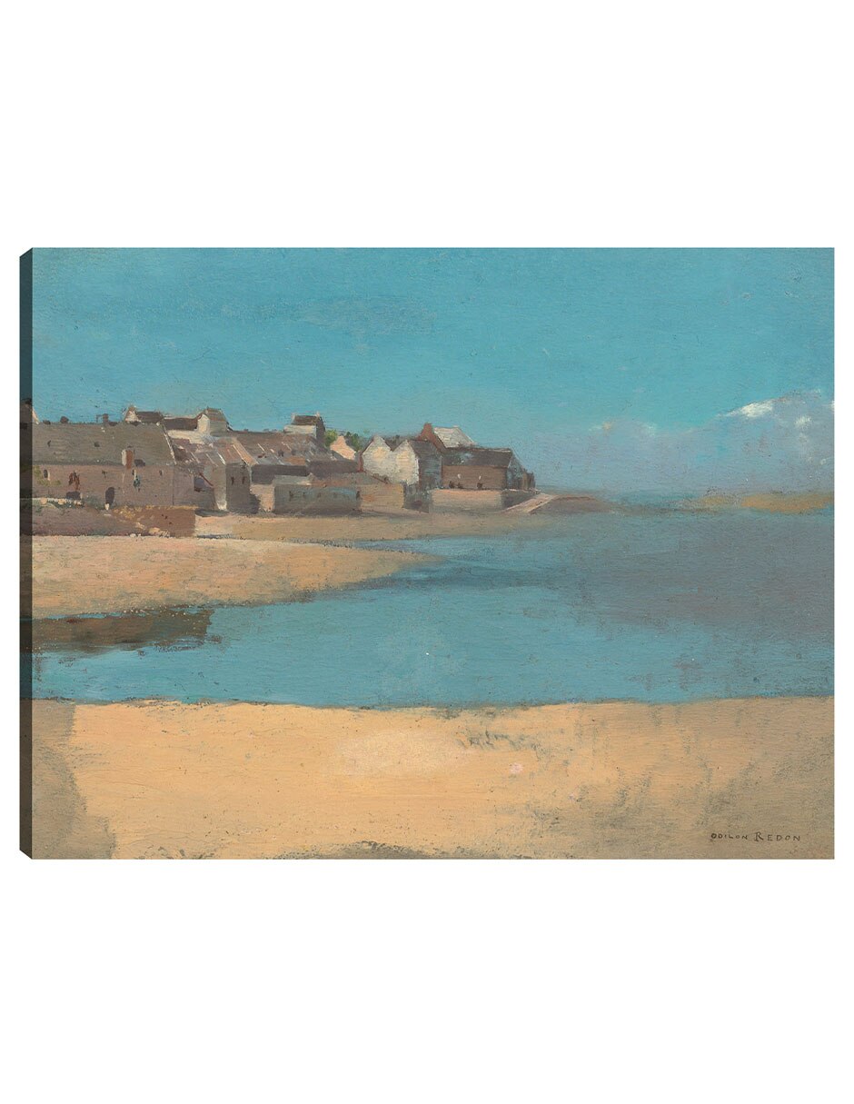 Cuadro decorativo Pueblo Junto Al Mar En Bretaña técnica mixta Playas
