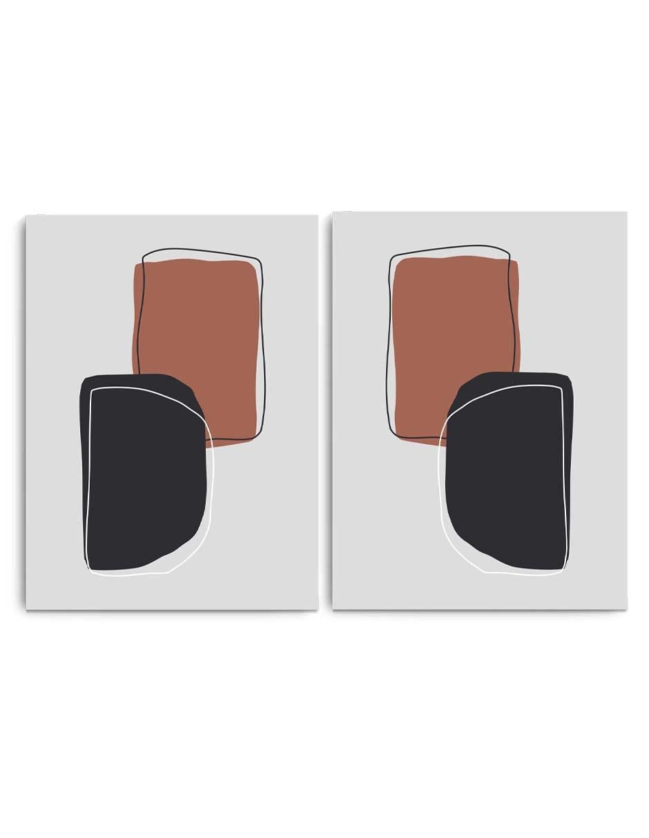Cuadro decorativo Canvas Art Set de arte abstracto minimalista con barniz a registro
