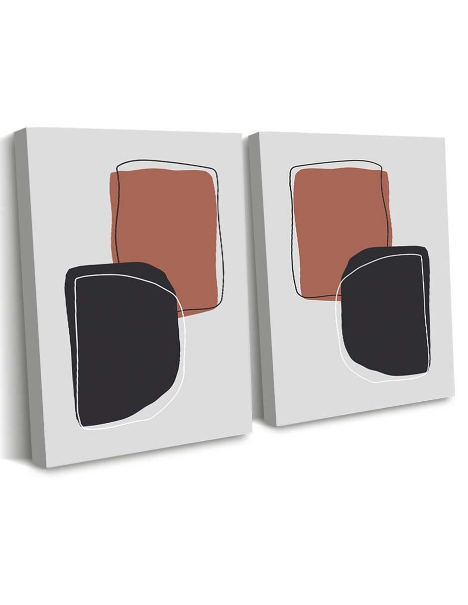 Cuadro decorativo Canvas Art Set de arte abstracto minimalista con barniz a registro