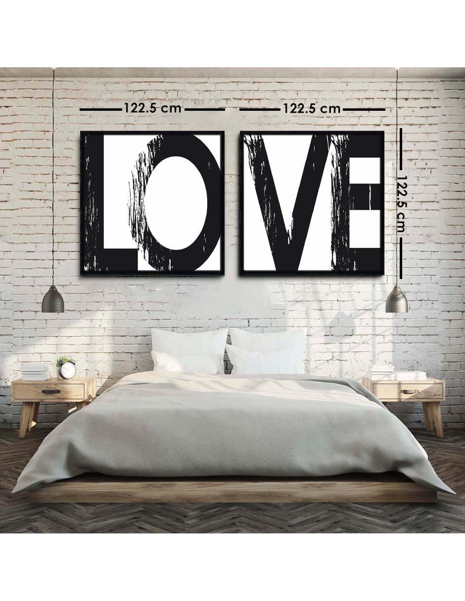 Cuadro decorativo Canvas Art Set de amor en grande con barniz a registro