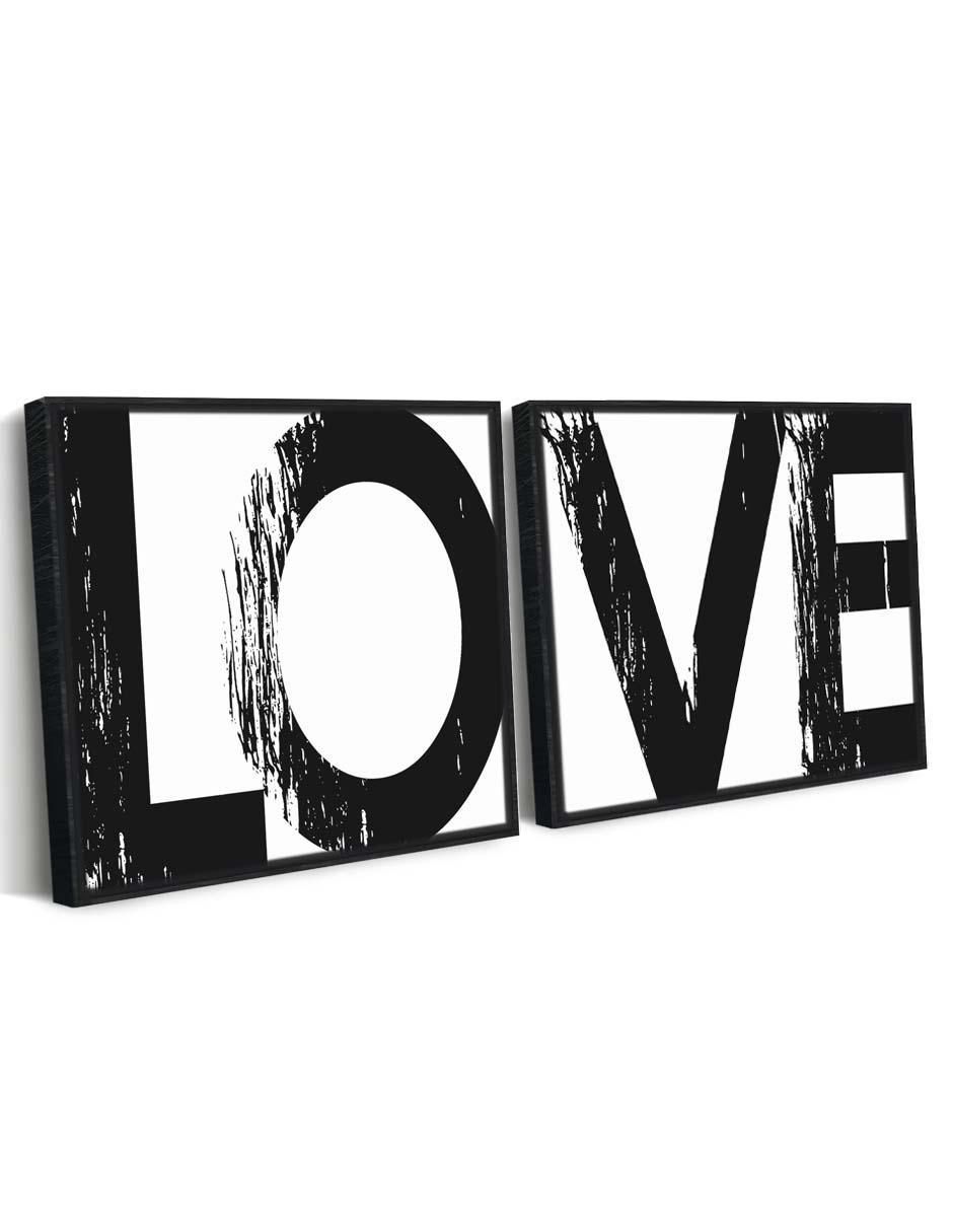 Cuadro decorativo Canvas Art Set de amor en grande con barniz a registro