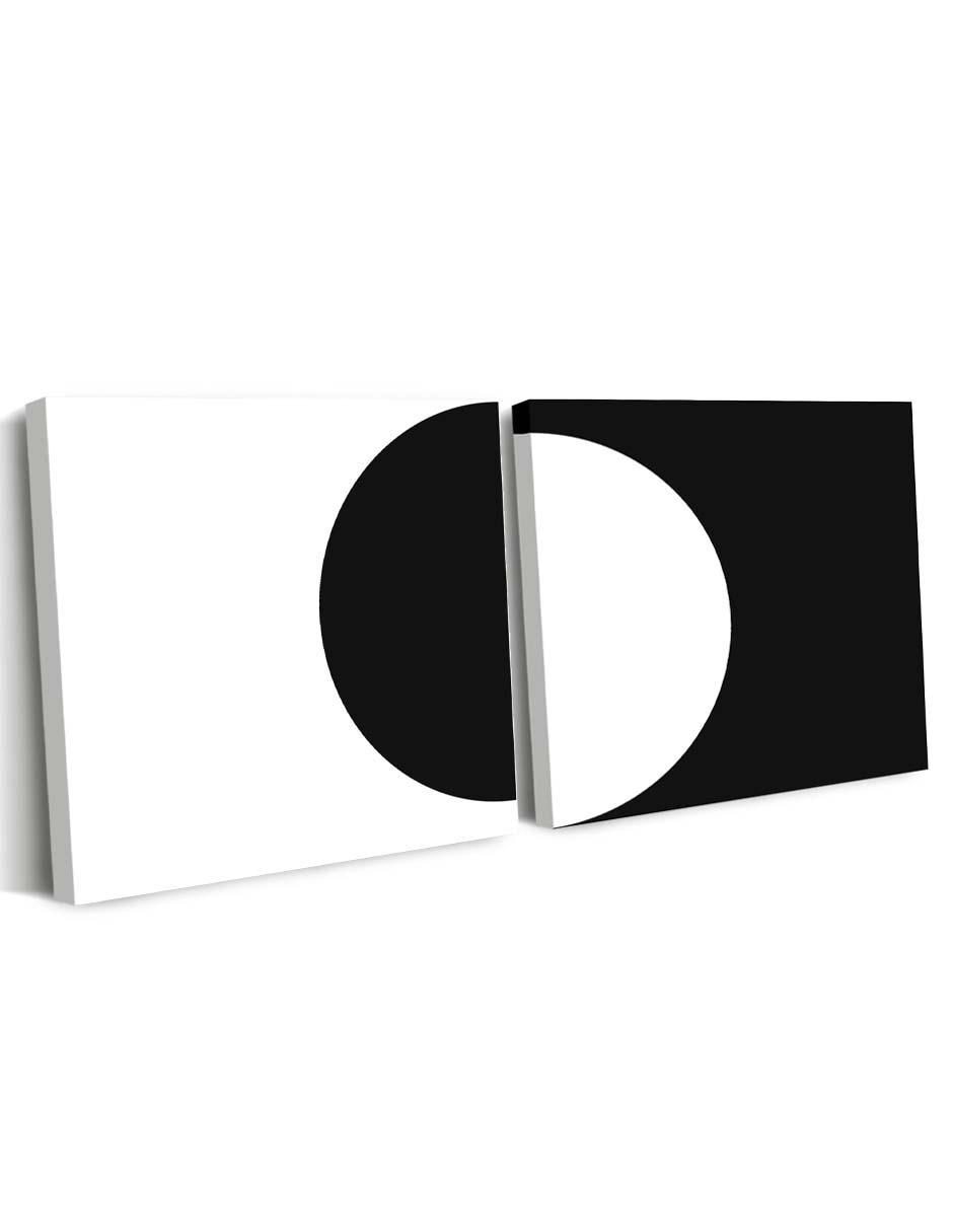 Cuadro decorativo Set de círculo blanco y negro con barniz a registro 6