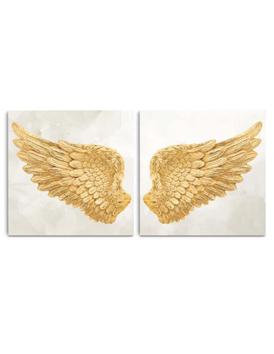 Cuadro decorativo Set de Místicas Alas de Ángel con Barniz a Registro