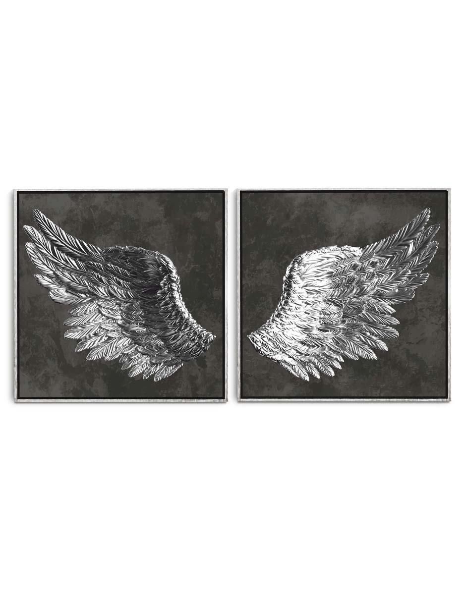 Cuadro decorativo Set de Majestuosas Alas de Ángel con Barniz a Registro Cuadro decorativo Set de Majestuosas Alas de Ángel con Barniz a Registro