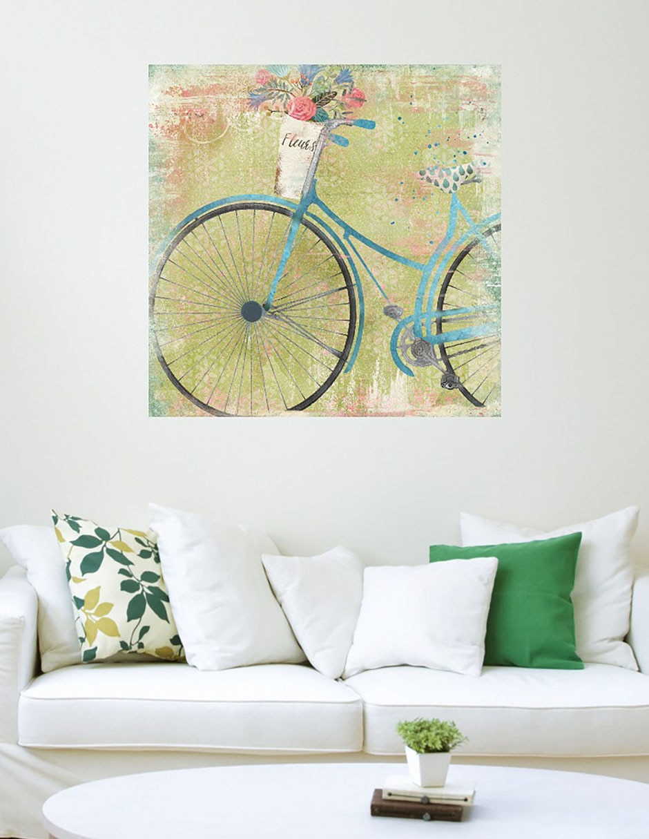 Cuadro decorativo Azul de Bicicleta técnica mixta 5