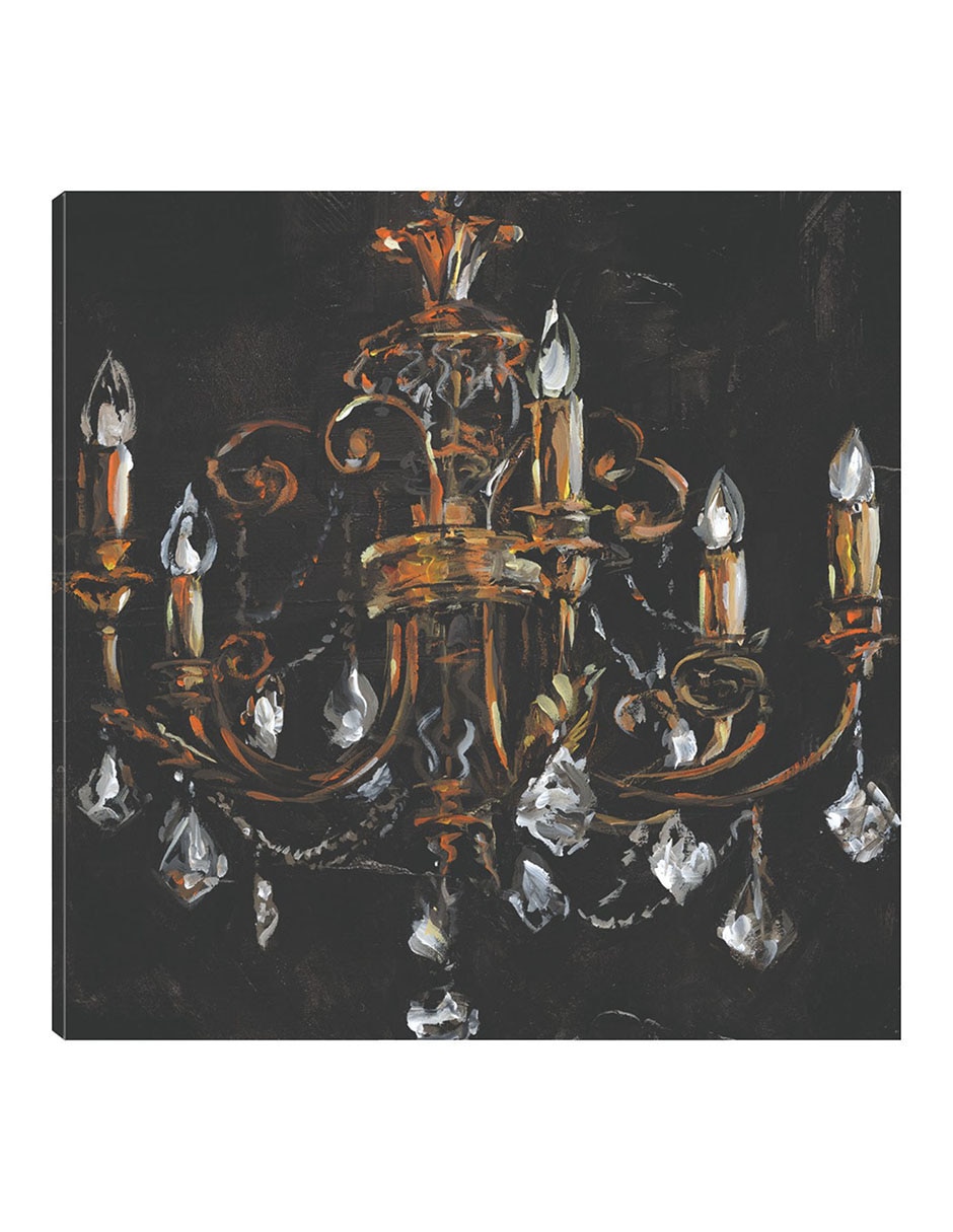 Cuadro decorativo Candelabro Dorado técnica mixta Objetos