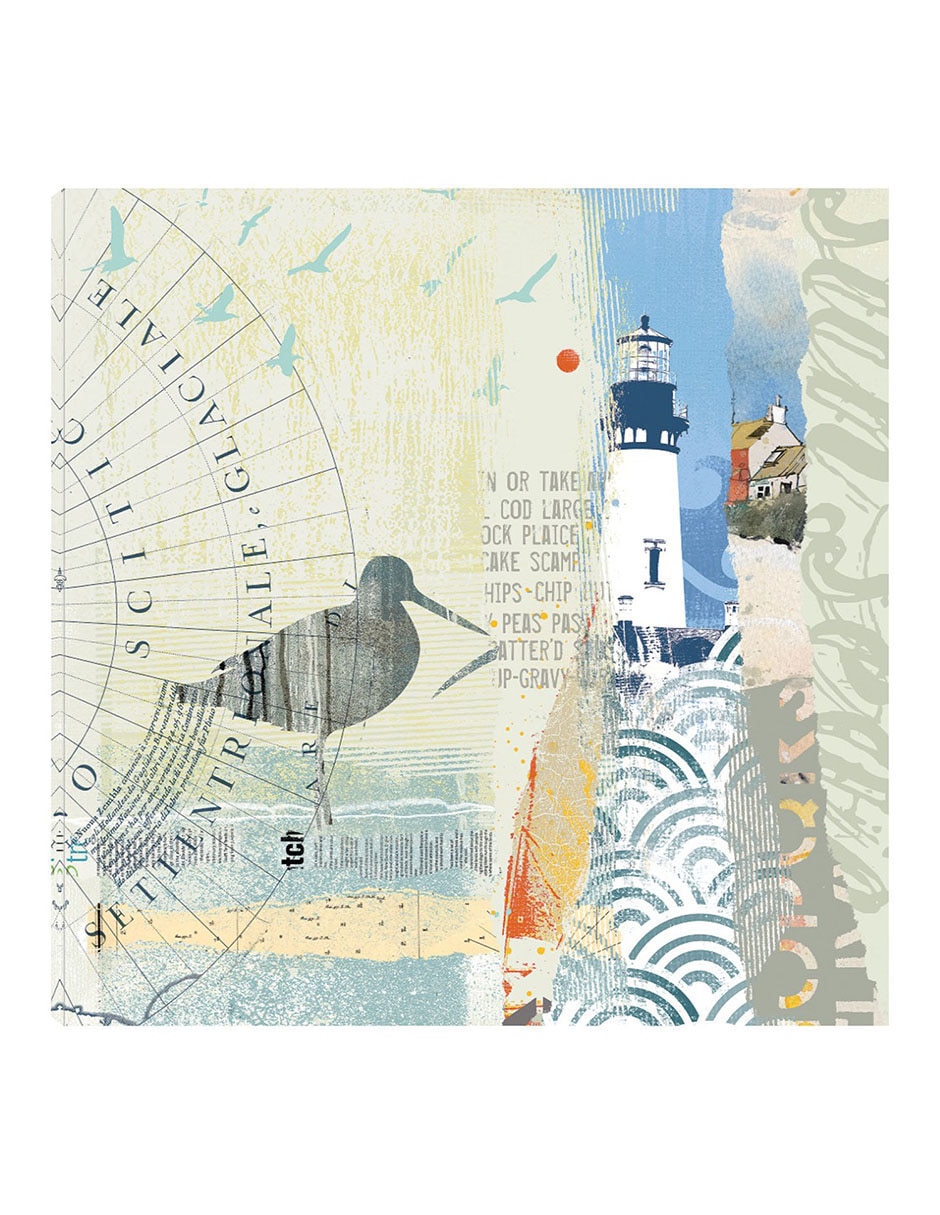 Cuadro decorativo Collage Costero técnica mixta Faros