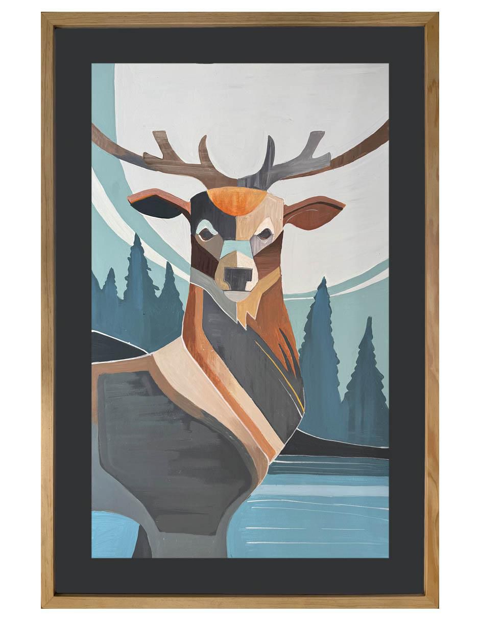 Pintura Venado técnica acrílico Animalart
