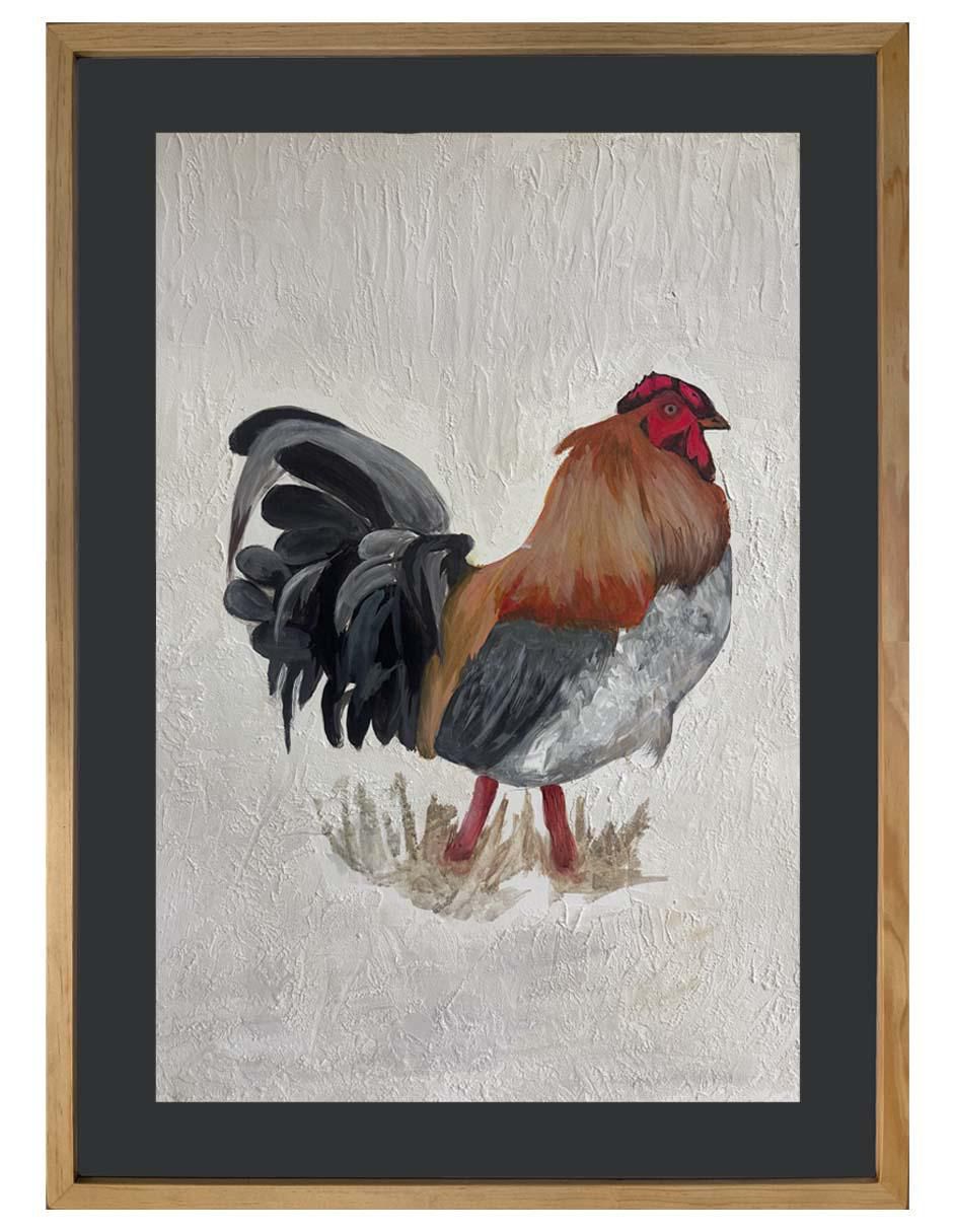 Pintura El Gallo técnica acrílico Animalart