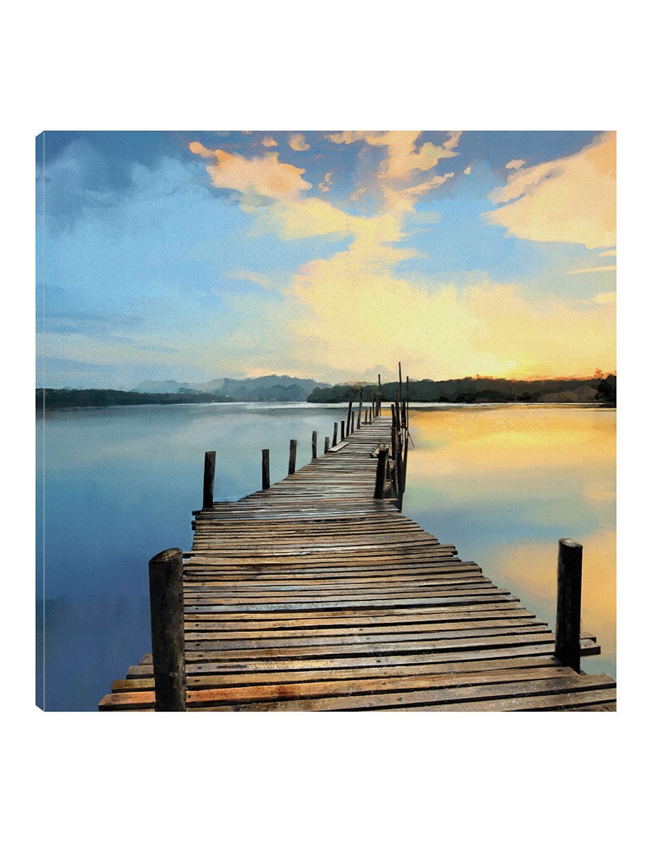 Cuadro decorativo Muelle Del Atardecer técnica mixta Lagos