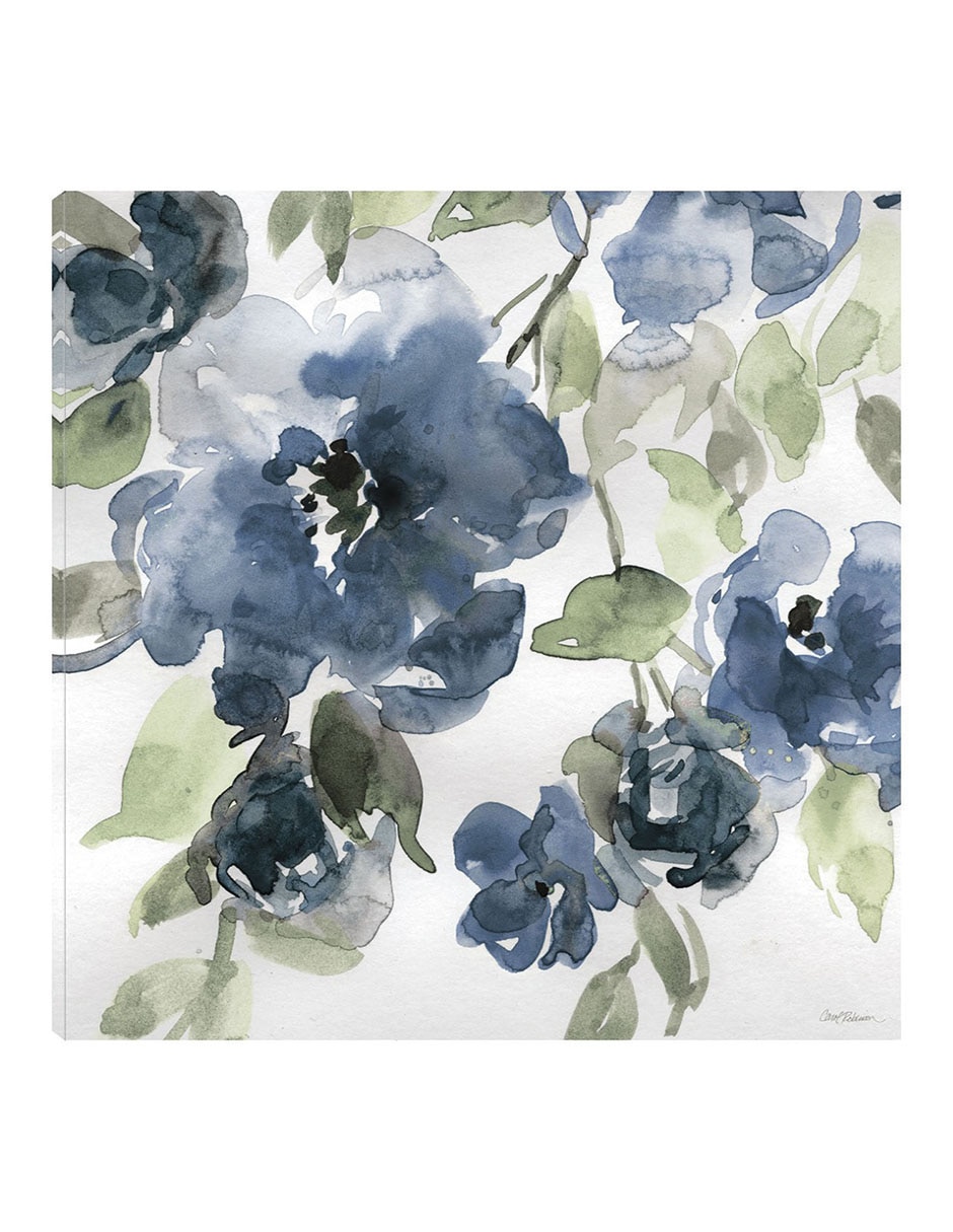 Cuadro decorativo Flores Azules I Indigo técnica mixta Floración