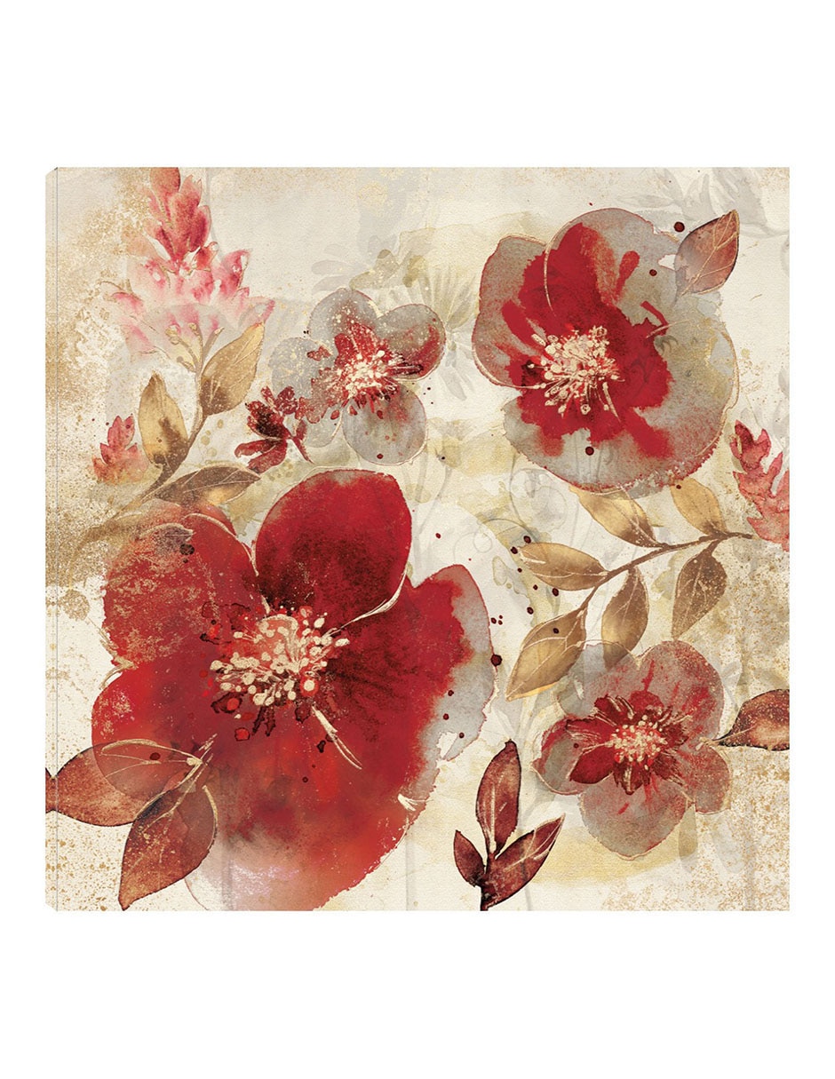 Cuadro decorativo Pétalos Carmesí A técnica mixta Floración Cuadro decorativo Pétalos Carmesí A técnica mixta Floración