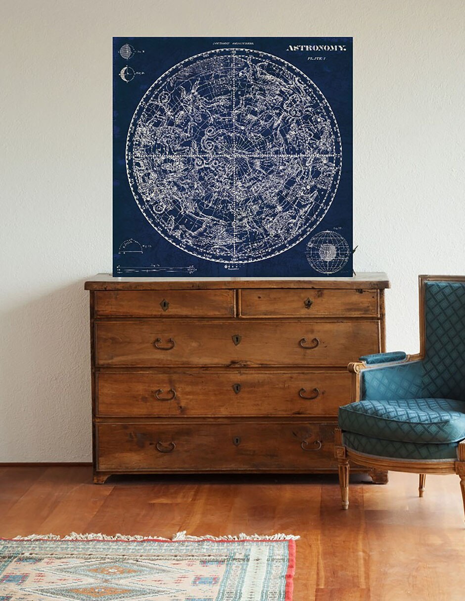 Cuadro decorativo Plano Celestial técnica mixta Mapas 4
