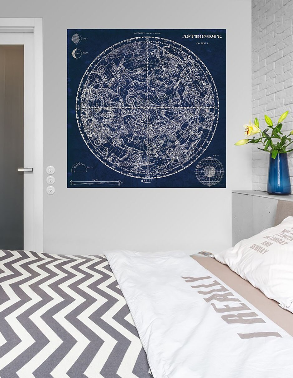 Cuadro decorativo Plano Celestial técnica mixta Mapas 5