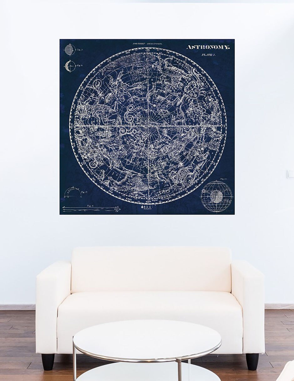 Cuadro decorativo Plano Celestial técnica mixta Mapas 7