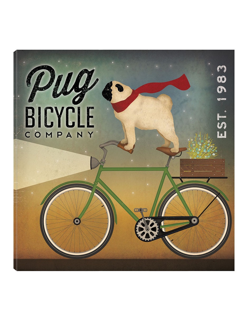 Cuadro decorativo Pug En Una Bicicleta técnica mixta Publicidad Cuadro decorativo Pug En Una Bicicleta técnica mixta Publicidad