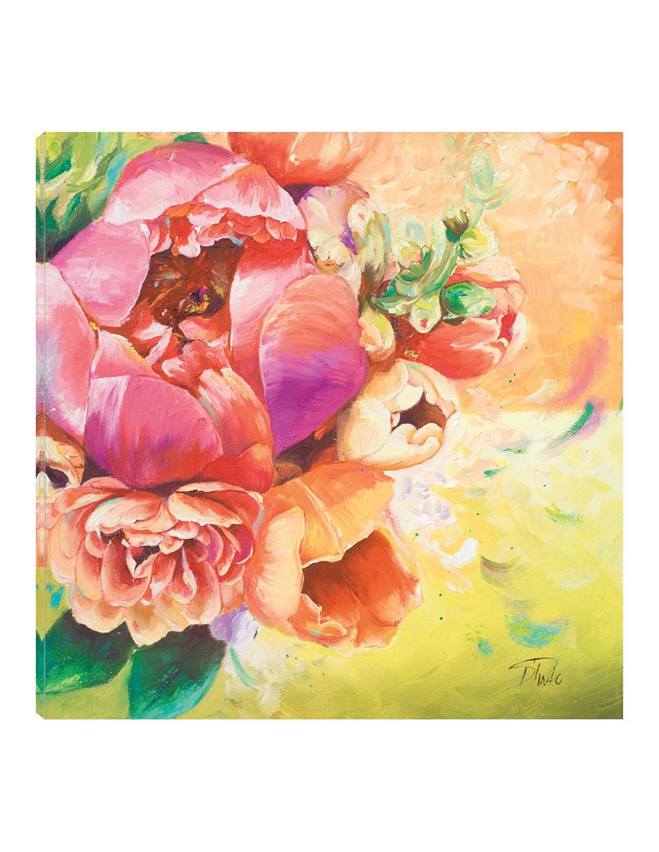 Cuadro decorativo Ramo De Peonias I técnica mixta Arreglo Floral