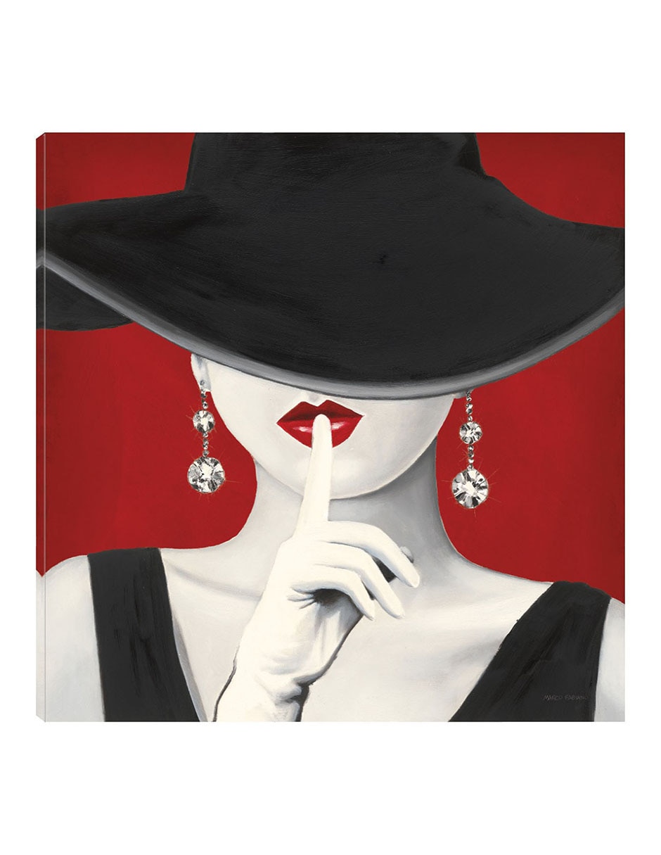 Cuadro decorativo Sombrero De Copa Rojo I técnica mixta Moda Cuadro decorativo Sombrero De Copa Rojo I técnica mixta Moda