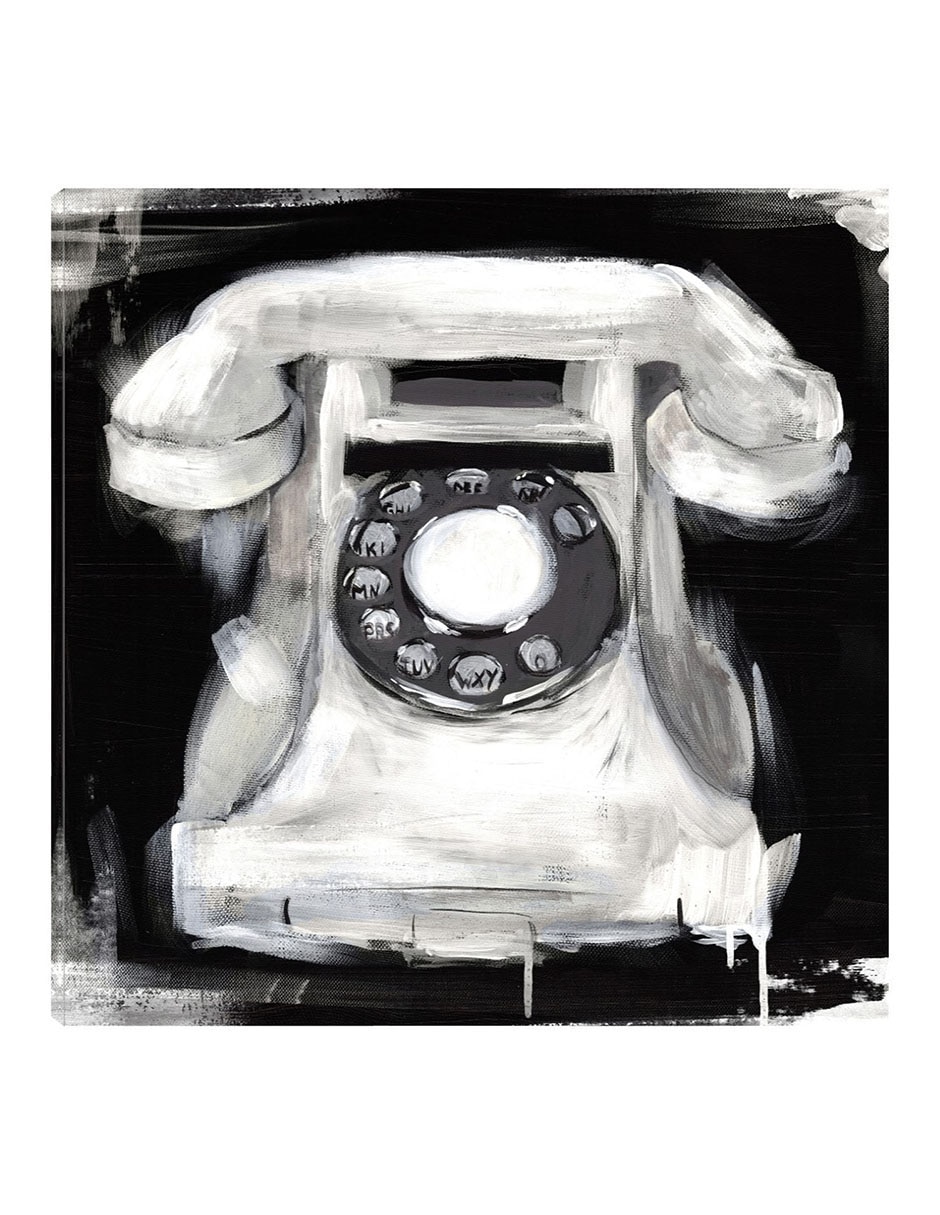 Cuadro decorativo Teléfono Vintage técnica mixta Objetos Cuadro decorativo Teléfono Vintage técnica mixta Objetos