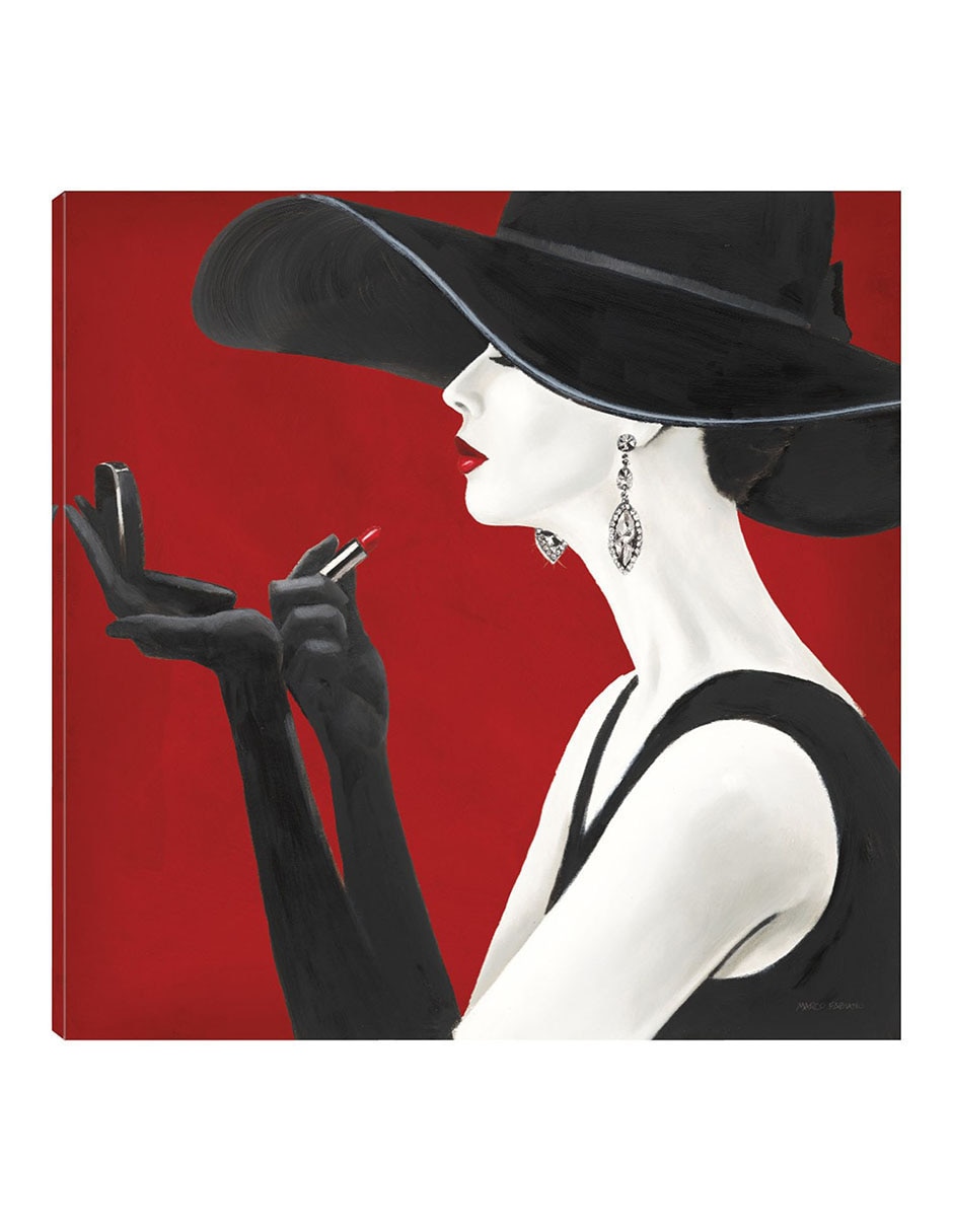 Cuadro decorativo Sombrero De Copa Rojo Ii técnica mixta Moda