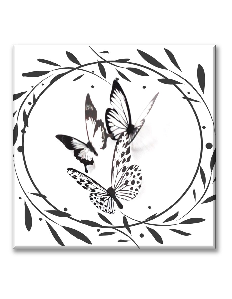 Cuadro decorativo Mariposas con flores 1