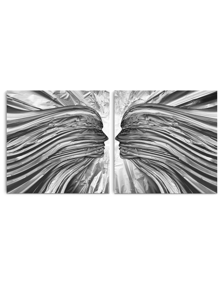 Cuadro decorativo seres dobles con barniz a registro Cuadro decorativo seres dobles con barniz a registro