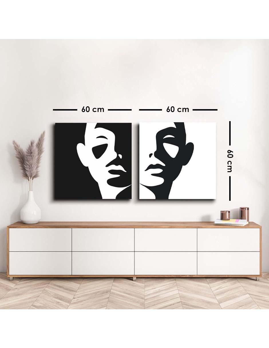 Cuadro decorativo set facial blanco y negro con barniz a registro 5