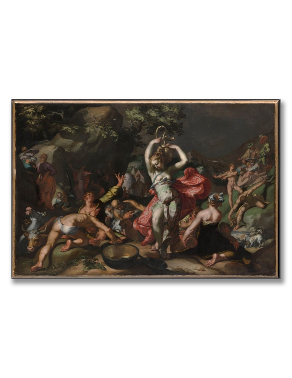 Cuadro decorativo Moisés golpeando la roca 1