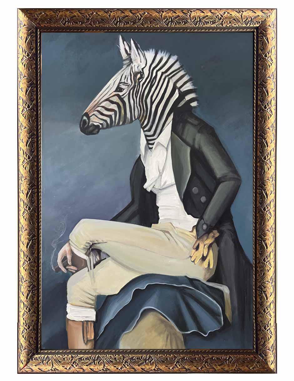 Pintura Lord Zebra técnica óleo Animalart Pintura Lord Zebra técnica óleo Animalart