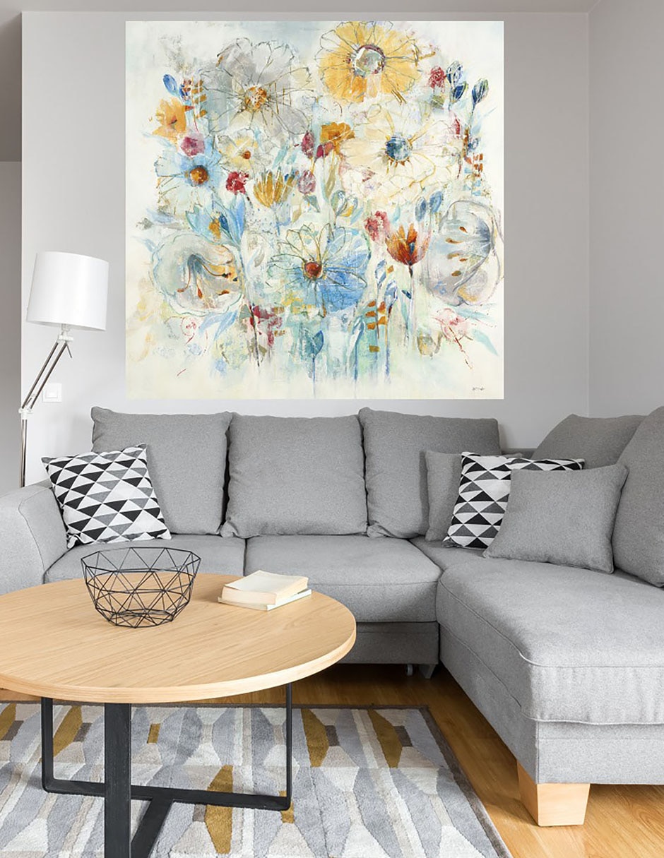 Cuadro decorativo Azul Armónico técnica mixta 4