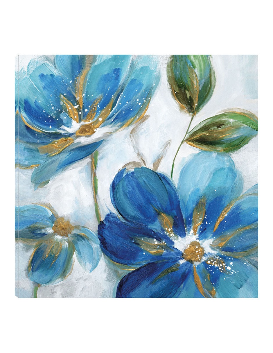 Cuadro decorativo Azules Florecientes II técnica mixta Cuadro decorativo Azules Florecientes II técnica mixta