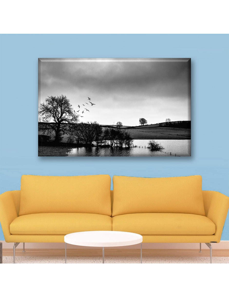 Cuadro decorativo Industria Grafica Ciento 23 Bosque blanco y negro