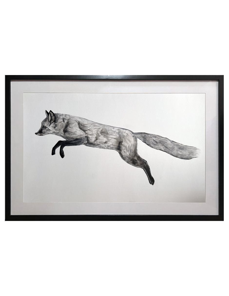 Pintura Zorro técnica acrílico Animalart Pintura Zorro técnica acrílico Animalart