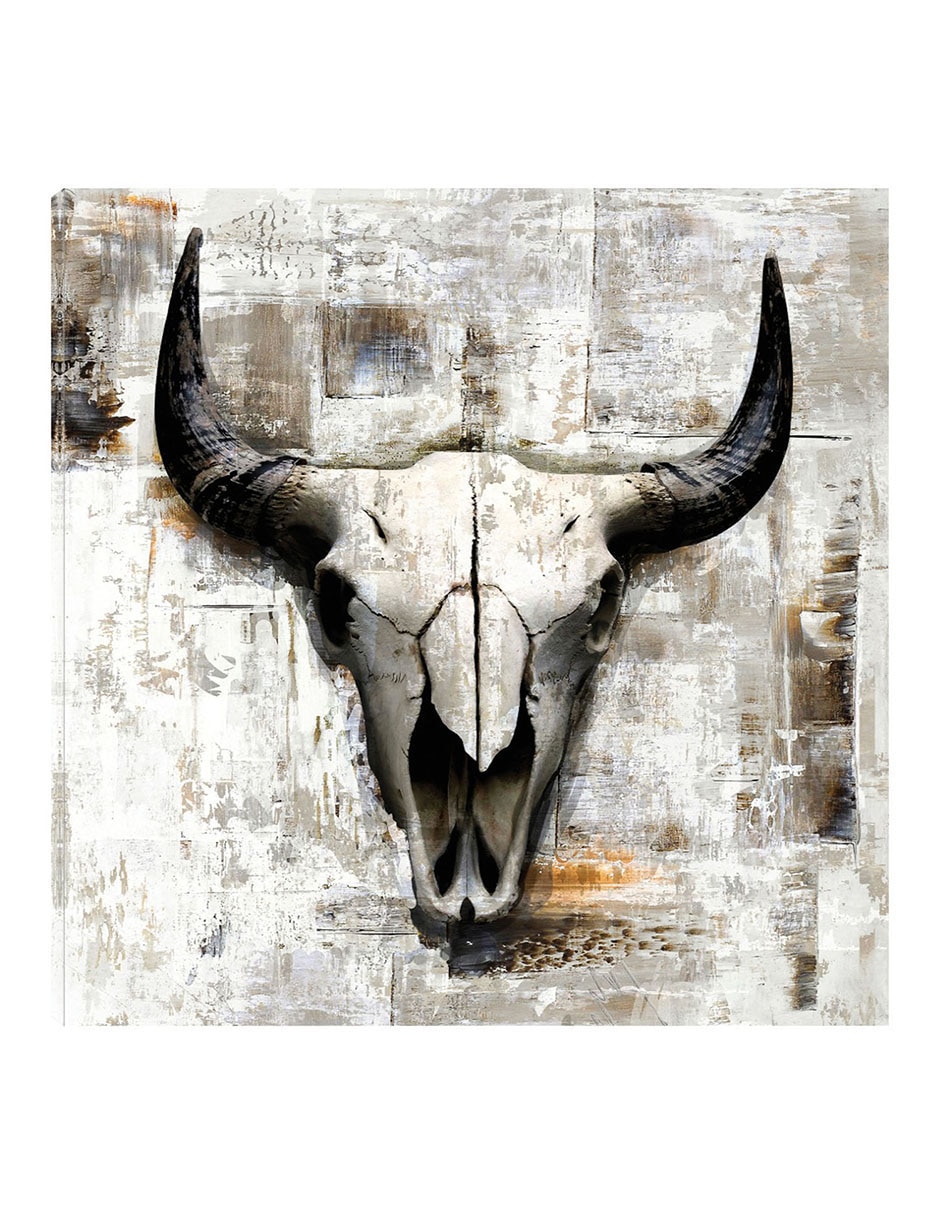 Cuadro decorativo Cráneo De Vaca Blanca Ii técnica mixta Símbolos