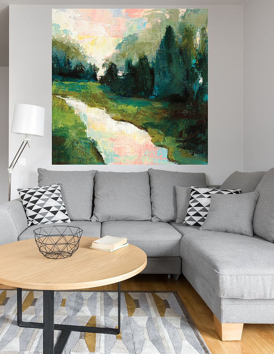Cuadro decorativo Caminata Por El Río técnica mixta Bosques 4