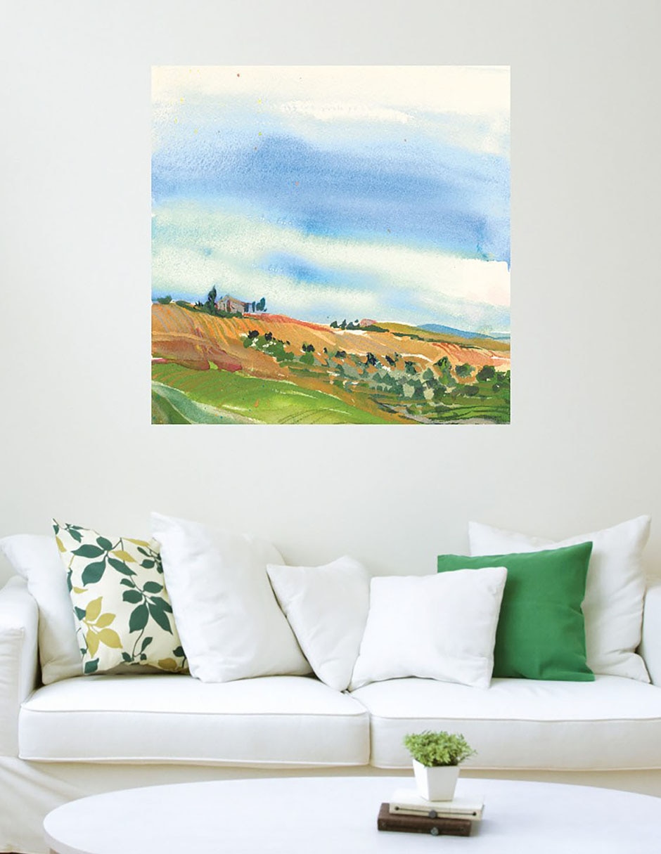 Cuadro decorativo Campos Toscanos técnica mixta 5