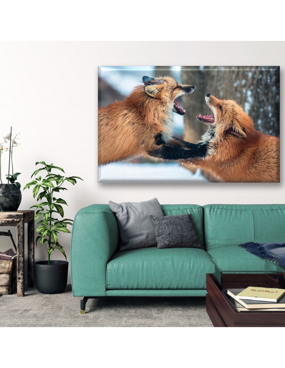 Cuadro decorativo Zorros jugando 5