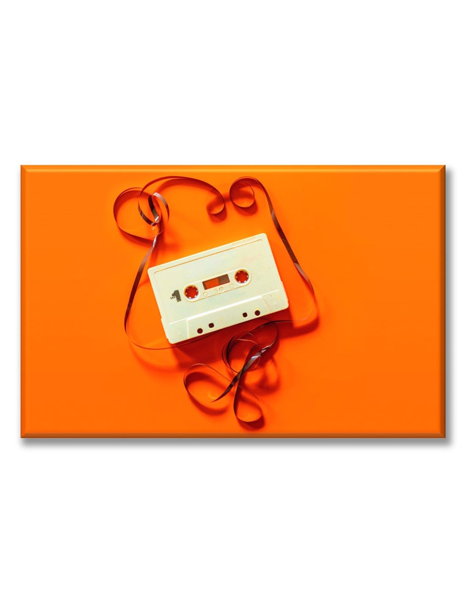 Cuadro decorativo Cassete naranja