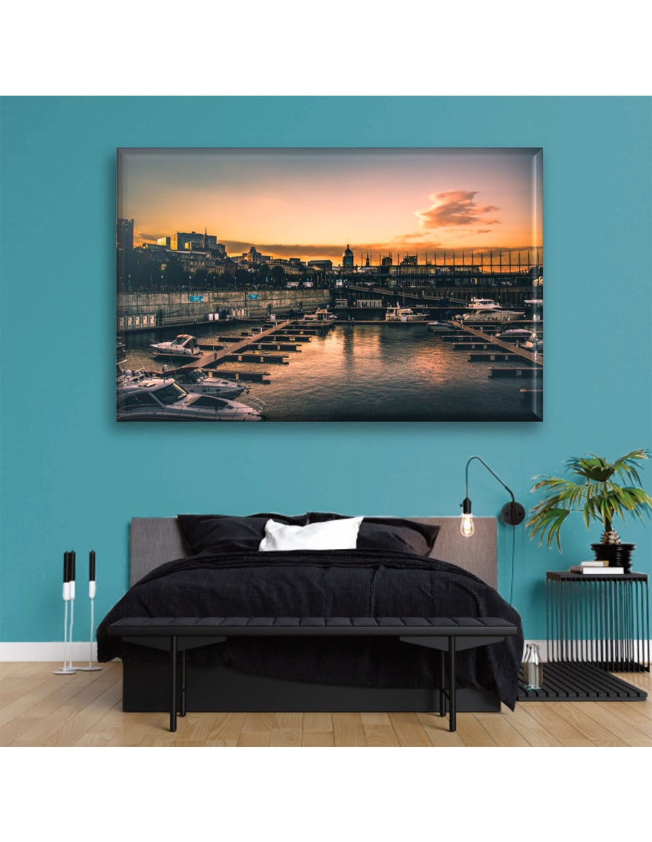 Cuadro decorativo Industria Grafica Ciento 23 Puerto al atardecer