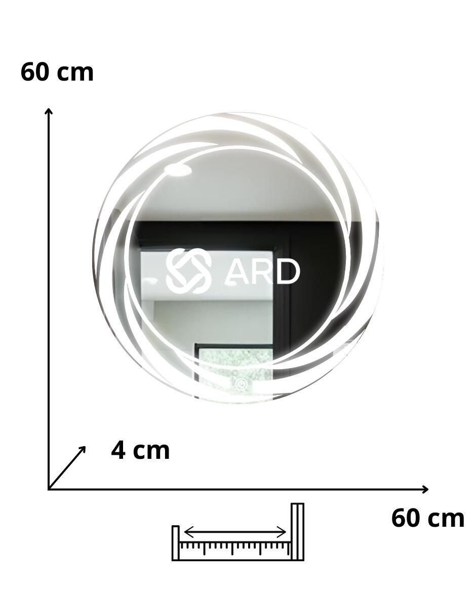 Espejo redondo para baño con luz led Glanz Tornado 10