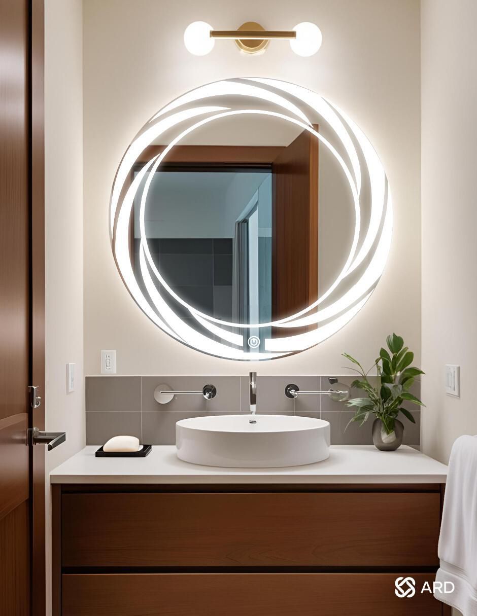 Espejo redondo para baño con luz led Glanz Tornado 2