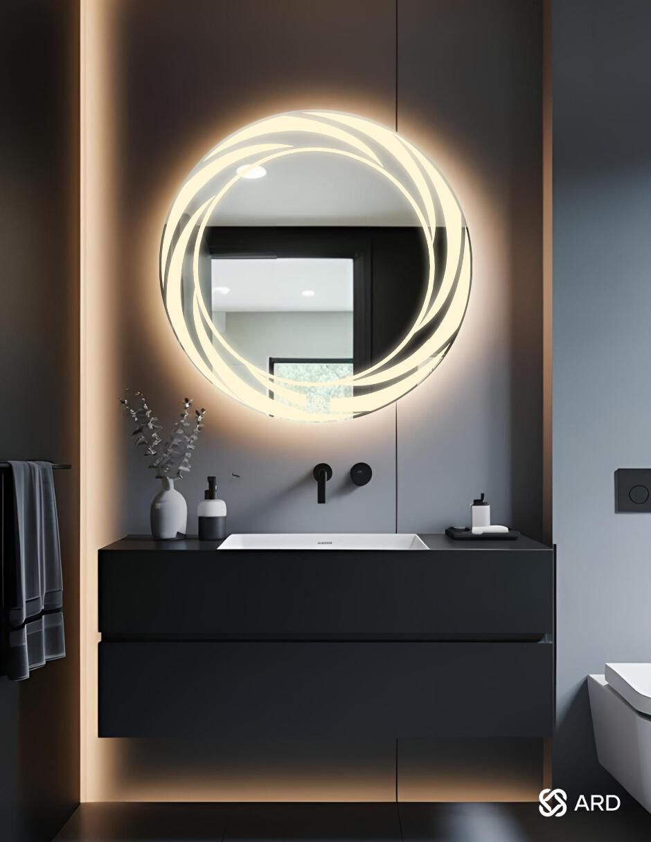 Espejo redondo para baño con luz led Glanz Tornado 4