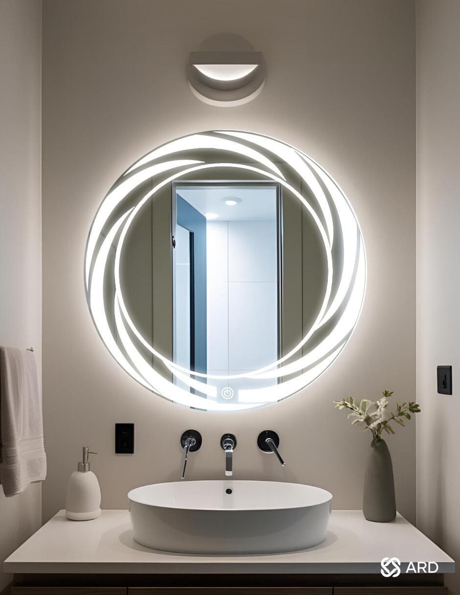 Espejo redondo para baño con luz led Glanz Tornado 7