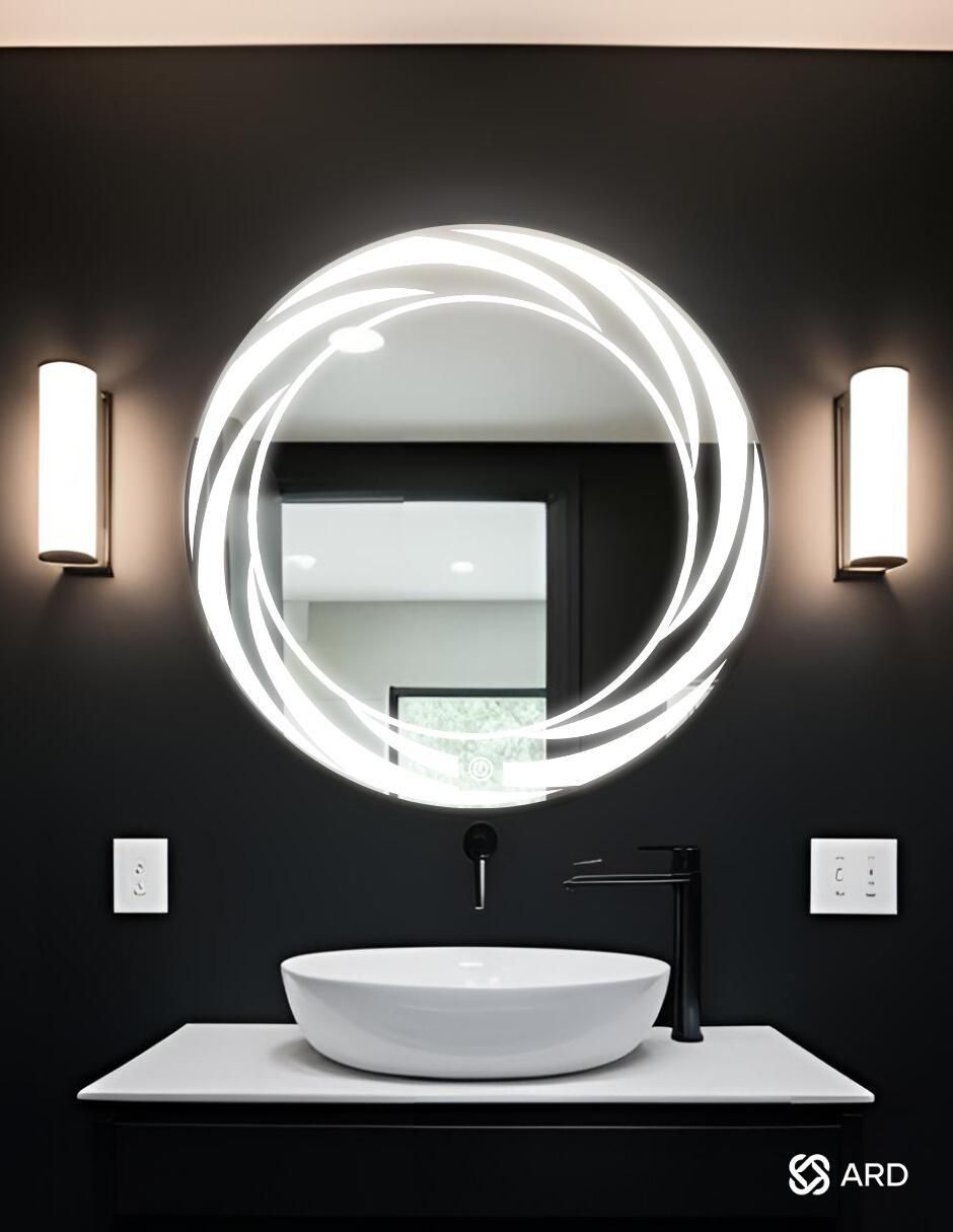 Espejo redondo para baño con luz led Glanz Tornado 8