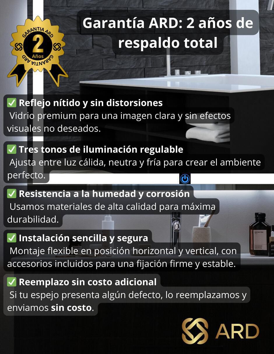 Espejo redondo para baño con luz led Glanz Tornado 9