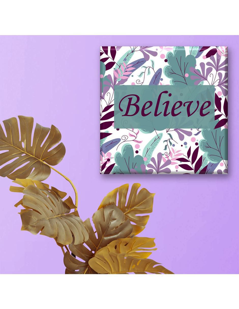 Cuadro decorativo Frase flores moradas 5