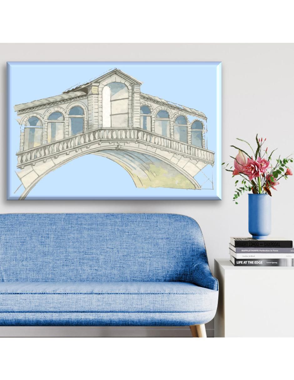 Cuadro decorativo Industria Grafica Ciento 23 Puente acuarela